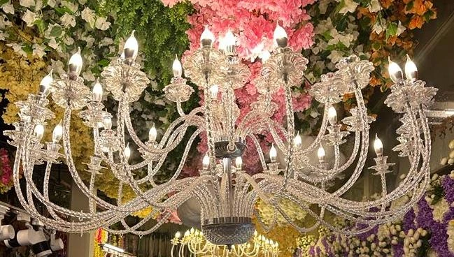 Acrylic Chandelier 20+10+5 Arm with Bulb 155*190CM
